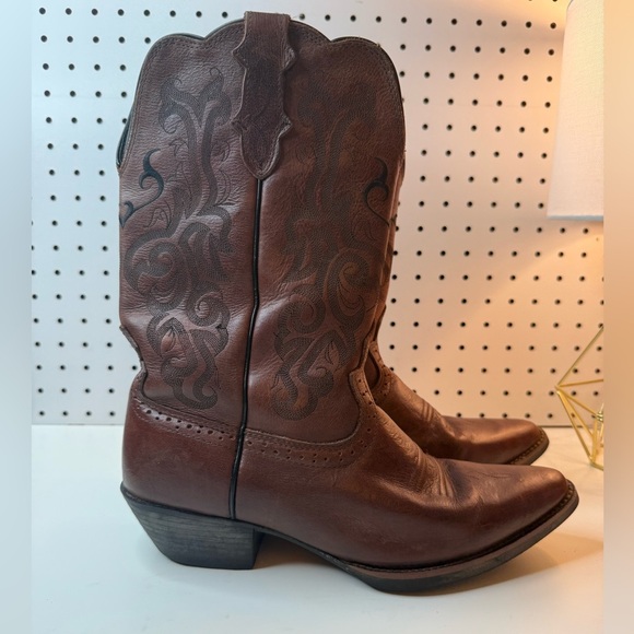 Justin Boots Dark Brown Mustang Cowhide Leather Style L2559 Women's Size 10C - Picture 4 of 17